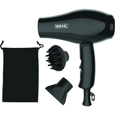 Wahl Seyahat Tipi Saç Kurutma Makinesi 1000 W 2 Kademe Hız Ayarı ve Difüzör ile Kullanım 3402