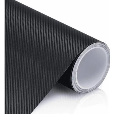 AutoFolyo Siyah Hava Kanallı Karbon Fiber Folyo 75 cm-1 Metre Kaplama Folyosu Esnek Yapıya