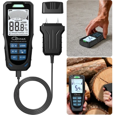 Loyka Mtc - 3 Manyetik ve Iğne Problu 2-In-1 Nem Ölçer | Ahşap ve
