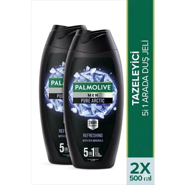 Palmolive Men Pure Artric 5i1 Arada Tazeleyici Duş Jeli 500 ml x2