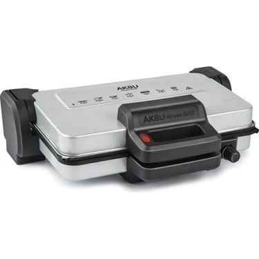 Aksu T 32 Gross Grill 1800 W Güçlü Tost Makinesi Döküm Plaka Özelliği ile Beyaz