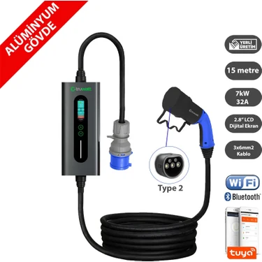 Truwatt ZTA315 Taşınabilir Elektrikli Araç Şarj Cihazı 32A/7KW/220V (15