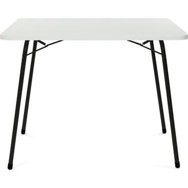 Bofigo Beyaz Katlanır Masa Ahşap Metal 60X80 Cm Balkon Bahçe Piknik İçin Fonksiyonel