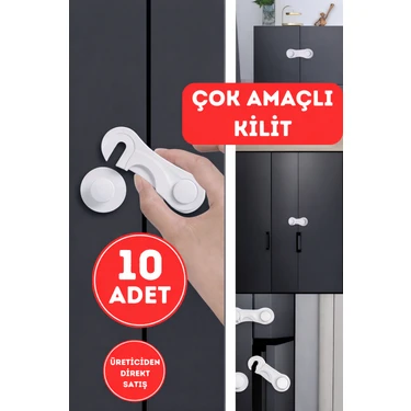 Wappa 10 Adet Güvenlik Kapak Kilidi,çok Amaçlı Çekmece Dolap Beyaz Eşya Güvenlik