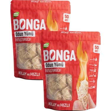 Bonga Şömine ve Mangal Tutuşturucu 100 Adet 1400 gr - Jel Ve Çıra Alternatifi Doğal Odun