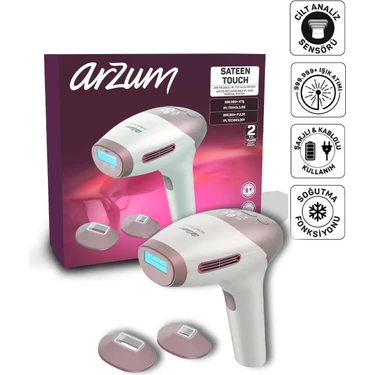 Arzum AR5178 SateenTouch IPL Lazer Epilasyon, 999.999 Atım,Evde Tüy Alma,Soğutmalı, 5 Kademe, Cilt