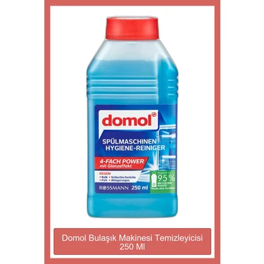 Domol Kokusuz Bulaşık Makinesi Temizleyicisi 250 ml - Yağ ve Kireç Lekelerini Etkili Bir Şekilde