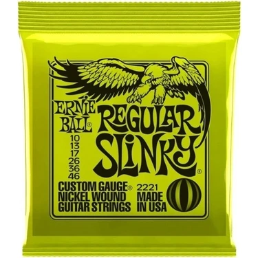 Ernie Ball P02221 Regular Slinky Nickel 10-46 Elektro Gitar Teli Yüksek Kalite Menşei