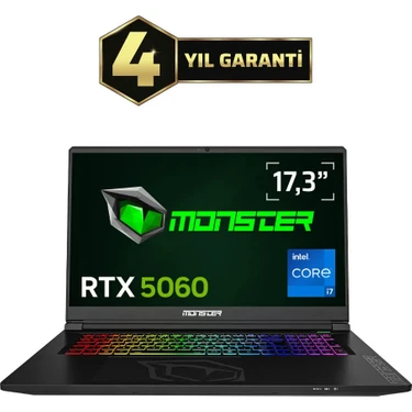 Monster Tulpar T7 V26.2.13 Intel Core i7 13620H 64 GB RAM 2 TB SSD 8 GB RTX 5060 Windows 11 Home