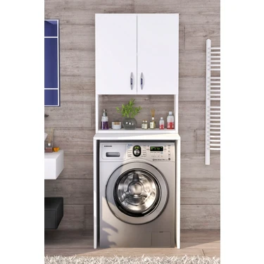 Moonlife Üst Dolaplı Çok Amaçlı Çamaşır Makinesi Dolabı