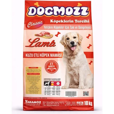 Dog Mozz Classic Kuzu Etli Köpek Maması 10 kg Yetişkin Köpekler İçin Tam ve Dengeli Beslenme ürün görseli