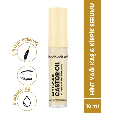 Bade Natural Ultra Hacim Veren Doğal Hint Yağı Kaş Kirpik Serumu Besleyici, Güçlendirici,