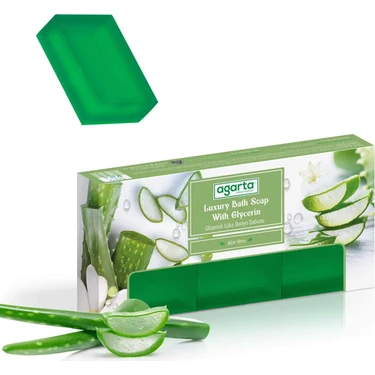 Agarta El Yapımı Doğal  3*150 Gr  Banyo Sabunu Aloe