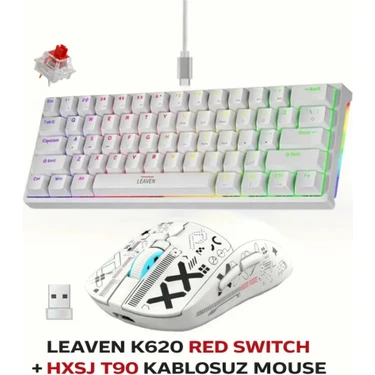 Leaven K620 Hot-Swap Mekanik Klavye ve Hxsj T90 Kablosuz 3 Fiyatı