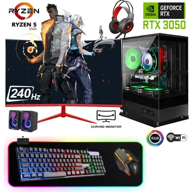Apphirex TC78X Ryzen 5 5500 16GB Ram 512GB M2 SSD RTX3050 24'' 240Hz Masaüstü Oyuncu