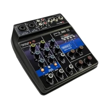 Midex MDX-999X Stüdyo Kayıt Için Ses Kartlı +48V Phantomlu Kayıt Mikseri (Xlr Kablo + Rca