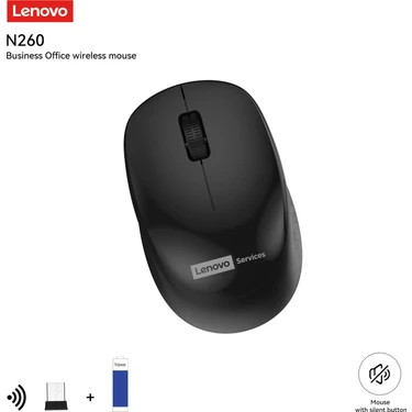 Lenovo N260 Kablosuz Sessiz Mouse Siyah