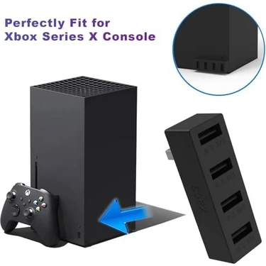 Teknocan Marketing Xbox Serisi X/s Için 4 Bağlantı Noktalı USB Hub 2.0, Xbox Serisi X/s Konsolu ile
