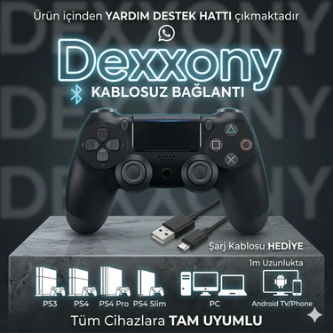Dexxony Ps4 Oyun Kolu Kablolu&kablosuz Siyah Bluetoothlu Bilgisayar Uyumlu Kol Gamepad