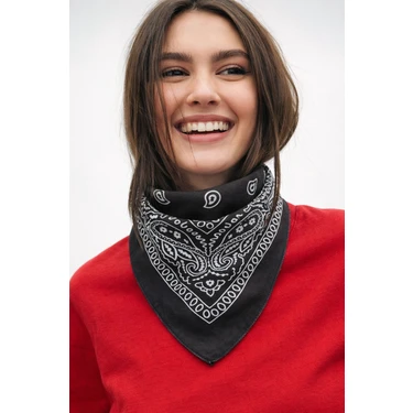 Wega Moda Esenli %100 Pamuk Bandana Fular Çok Amaçlı Saç Boyun Bilek