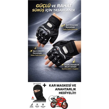 Edelvays Shop Kısa Motosiklet Eldiveni Siyah