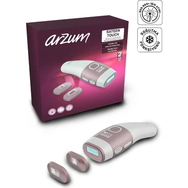 Arzum AR5176 SateenTouch IPL Lazer Epilasyon, 999.999 Atım,Evde Tüy Alma,Soğutmalı, 5 Kademe,