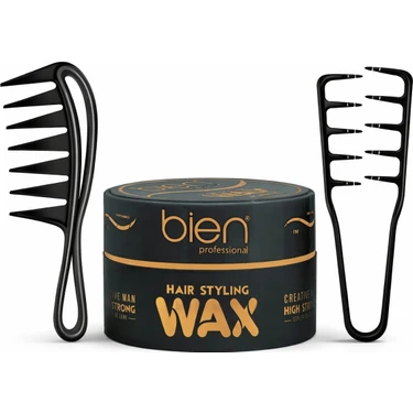 Bien Professional Wax 150 ml + Dalga Veren Mucize Tarak + Geniş Aralıklı Wax Tarağı Seti | Hacim,