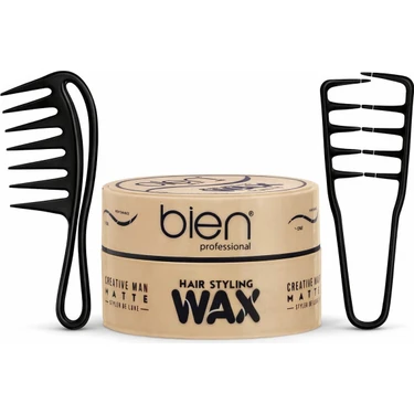 Bien Professional Wax 150 ml + Dalga Veren Mucize Tarak + Geniş Aralıklı Wax Tarağı Seti | Hacim,
