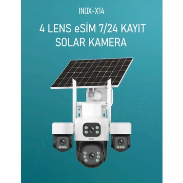Inox Digital X14 Aov 4g E-Simli 4 Kameralı Güneş Enerjili Güvenlik