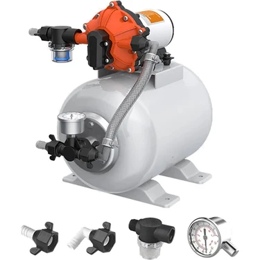 Goldsea Marine Tanklı Hidrofor 8 Lt Tank 12V 18.9 Lt. / Dk., 60 Psi, 39X36CM, Çıkış: 13MM