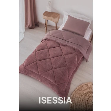 Isessia Lüks Wellsoft Çift Taraflı Yumuşak 4 Mevsim Konfor Yorgan Seti | Yorgan | Uyku Seti 155 x