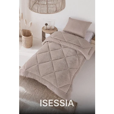 Isessia Lüks Wellsoft Çift Taraflı Yumuşak 4 Mevsim Konfor Yorgan Seti | Yorgan | Uyku Seti 155 x