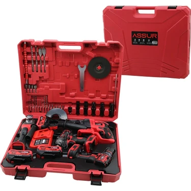 Krm 4pcs Usta Elektrikli Alet Seti ŞARJLI=21V Matkap - Vidalama - Spral Taşlama - Somun