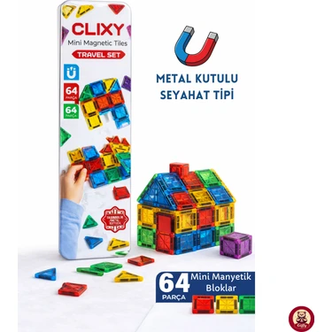 Giffy Manyetik Yapı Blokları - 64 Parça Seyahat Tipi Mini Fiyatı