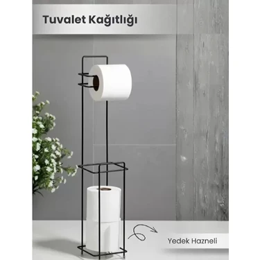 MiraLive Siyah Standlı Yedek Hazneli Tuvalet