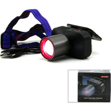 Go İthalat Şarjlı 30W Kafa Lambası Fener 1 LED USB - Type-C Kademe Işık Ayarı - Flaşör