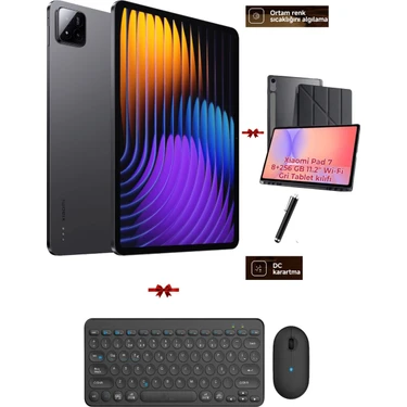 Xiaomi Pad 7 Tablet 144Hz 4 Hoparlörlü Snapdragon Işlemci Yanında Hediye Kablosuz Klavye Mouse +