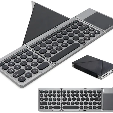 CoverZone Standlı Türkçe Q Kablosuz Klavye, Tablet Telefon Standlı, Geniş Touchpad, Çoklu Cihaz