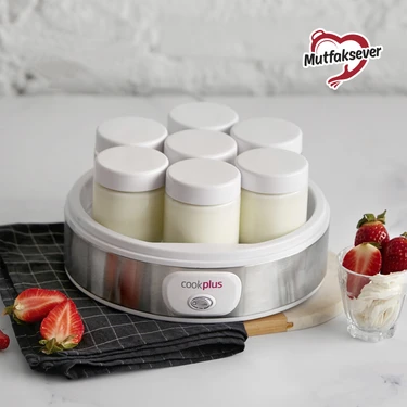 Cookplus Mutfaksever Yoğurt Makinesi 1.5 lt Kapasite ile 7 Cam Kavanoz İçin Pratik