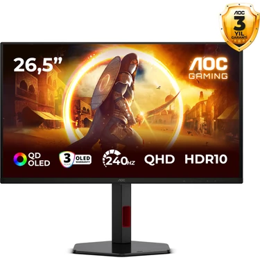 AOC Q27G4ZDR 27″ 0.03MS 240Hz Qhd O-Led 2k Gaming