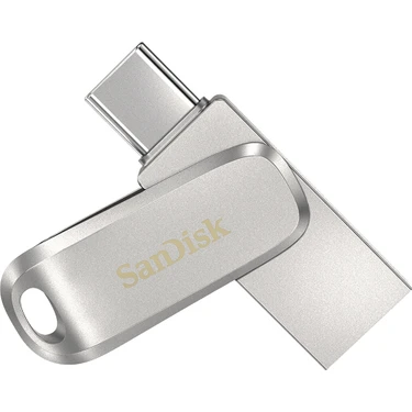SanDisk Ultra Dual Drive Luxe USB Type-C 64 GB Gümüş Renkli Şifre Koruma