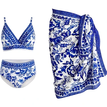 Sailor Moda V Yaka Pareolu Bikini