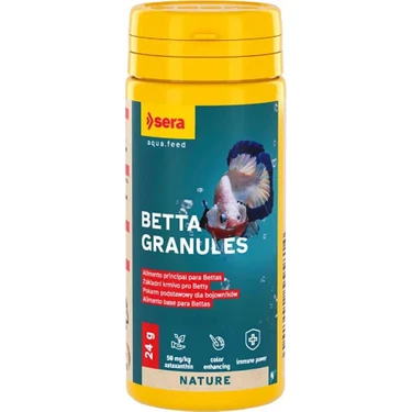 Sera Betta Gran 50 ml Premium Betta Yemleri Yavaş Batan İnce Granüller ile Sağlıklı