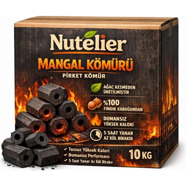 Nutelier Nutelıer %100 Doğal Fındık Kabuğu Briket Mangal Kömürü – 10