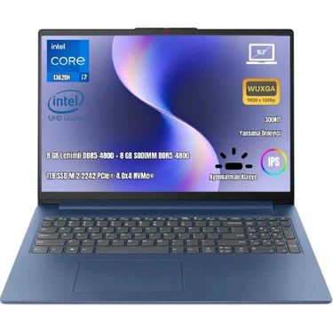 Lenovo Ideapad Slim 3 15IRH10 83K10062TR Intel Core I5-13420H 8gb Ddr5 256GB SSD Wuxga 15.3" IPS