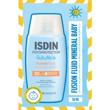 Isdin Fotoprotector Pediatrics Fusion Fluid Mineral Baby SPF50 50ML Çocuklar İçin Güneş