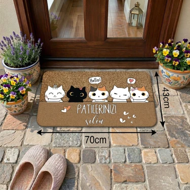 Kedi Çetesi Desenli Kapı Önü ve Iç Mekan
