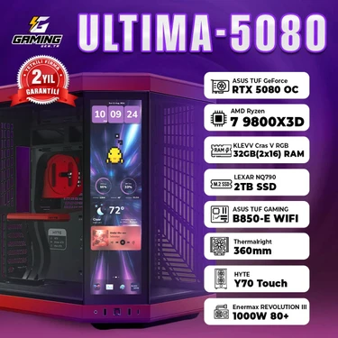GamingGenTR ULTIMA-5080 / AMD RYZEN 7 9800X3D / ASUS TUF Gaming GeForce RTX 5080 OC 16GB / 32 GB