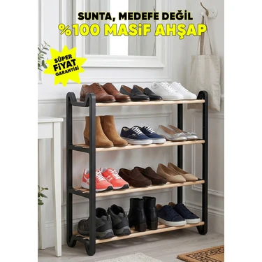 Na-03 Ahşap Ayakkabılık Kaliteli Masif Çam Çubuk
