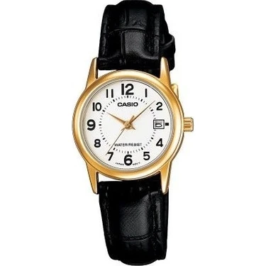 Casio LTP-V002GL-7BUDF Bayan Kol Saati Altın Renkli Deri Kordon 3 ATM Suya